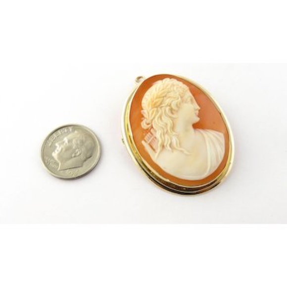 Vintage 18 Karat Yellow Gold Cameo Pendant/Brooch #3920 - Picture 4 of 8